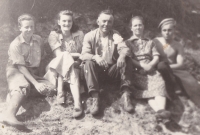 The Mališka family ca 1950, František Mališka is far left