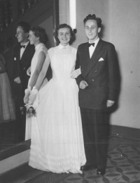 Karel Soukup at the graduation ball of his future wife Dana Matasová, second half of the 1950s