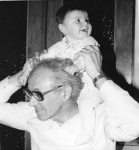 Jindřich Vítovec with his granddaughter in 1980s /1990s