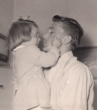A. Čiháková with the father, Karel Havlíček, in 1958