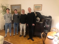 Jiří Závodský with the student team recording for the project Stories of our Neighbours, 2022