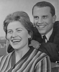 With his future wife Jiřka, 1964