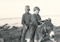 Peter Stuchlík with his sister, 1964