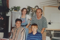 Jiří Kleker with his wife and children, ca. 1994