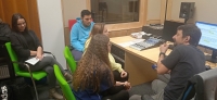 Student team at a workshop at Czech Radio