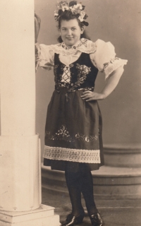 Erna Podhorská, nee. Dejmalová, around Harvest home celebrations, after 1945