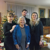 Erna Podhorská with grandchildren, 2021