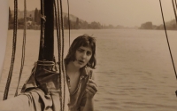 Ilya Stern on a boat, 1975
