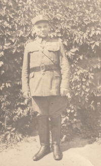 Legionary Karel Dejmal in Uzhhorod around 1923