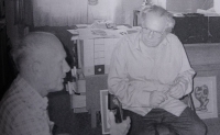 František Všetička with writer Ludvík Kundera, 1995