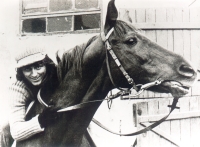 Witness on horse Korok, winner of Velká pardubická, 1968
