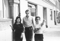 Anděla on the left with Karel Bečica and Ing. Švecová on a trip to Mikulov, year 1963 