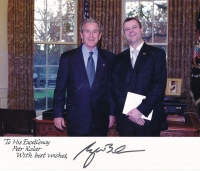 Petr Kolář with the President of the United States George Bush Jr., 2005