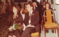 The contemporary witness with her husband Zdeněk at their younger son's wedding