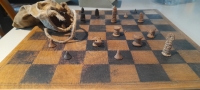 A chessboard from their father imprisoned by the Nazis which the family was given after his death in 1944 