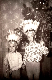 With his brother Hynek, Christmas 1967