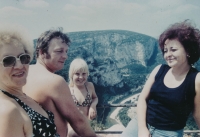 Helena Pletichová (right) with husband, France, 1980s