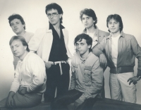 Josef Štágr (third from the left) and the Tutti band, at the end they did not perform professionally, ca. 1984