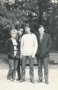 Josef Štágr with his classmates from the technical school (second from the left), September 1967