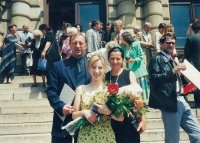 Graduation of his daughter Věra from Academy of Arts, Architecture and Design in Prague 