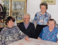 Marie Ryšavá (left), mother Anna, mother's brother Václav with his wife, circa 2008