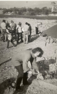 Hana Plicková in the 1st year at the university during archaeological excavations