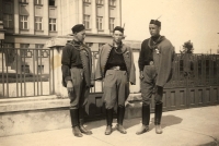 Members of the Sokol movement in Bílý Potok, the contemporary witness's father František Janděra in the middle