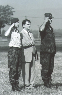 At the event Cihelna Králíky, with Chief of the General Staff Jiří Šedivý, 1996