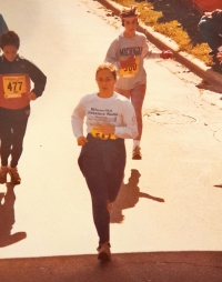 Marie Poláková at the half marathon, USA, 1987
