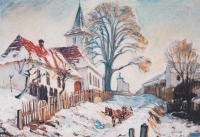 A painting by František Mořic Nágl created in Kostelní Myslová 
