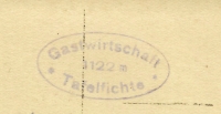 Stamp from the mountain hut on Smrk (Tafelfichte) on the back of a historical postcard