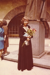 Graduation of his daughter Eva at the University od Chemistry and Technology in Prague, 1975