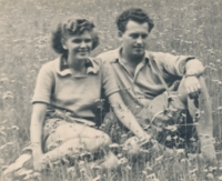 Bohumil Homola with his wife Eva, Rožnov, 1949