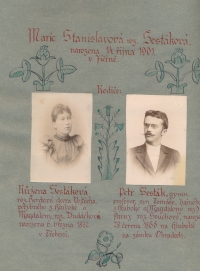 The parents of the witness’s mother, Marie Stanislavová, Professor Petr Šesták and Růžena Šestáková