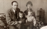 With her husband and their sons Petr and Karel