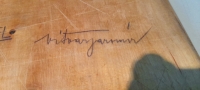 Back of the chessboard, signature of resistance fighter Jaromír Vitvar