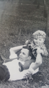 ~1970 - Ellina Shnurko with her father Volodymyr Shnurko.