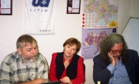 2004 - from left to right: Borys Mostovyi, Tetiana Chernenko (now Dolinska), Serhiy Hulchuk