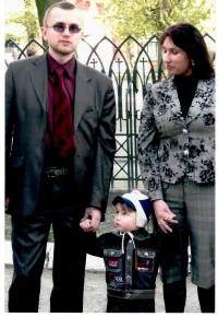  2008 - Mykola Shcherbyna with his wife and son