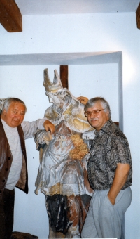 S Miroslavem Horníčkem na jeho chalupě,  srpen 1998