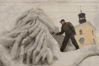After his return to Czechia, Josef Dufek started to build the annual snow sculptures of Krakonoš, the spirit of the Giant Mountains, in Jilemnice Square 