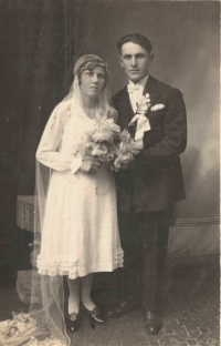 Wedding photograph of parents Václav Polívka and Marie Polívková
