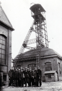 B. Csoroszová's husband with a team of miners / probably Michal Mine in Ostrava / 1960s