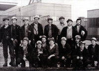 B. Csoroszová's husband Tibor Csorosz (probably second from the right above) with a group of miners / 1970s