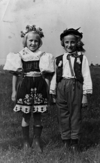 Božena Csoroszová (right) / about 1954