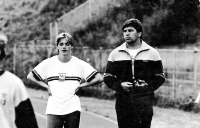 S trenérem Janem Slaninou v Praze na Slávii / asi 1985