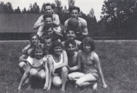 Karel Pyško (první zleva nahoře) na výletě v Řece u Třince / 1951