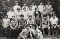 Karel Válka at the age of 15, bottom row second from the left, school year 1973/1974