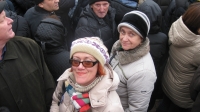 With mother, 2013, the beginning of the Maidan.