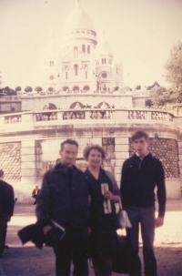 František Boublík (on the right) with his parents in Paris, France, August 13, 1968
